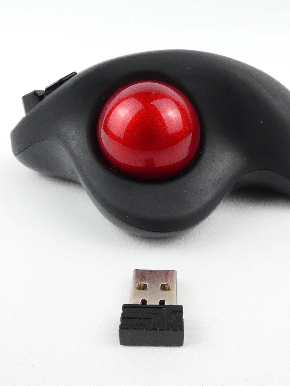 Nulea M501 Wireless Trackball Mouse Rechargeable 3 Device Connections Red Ball